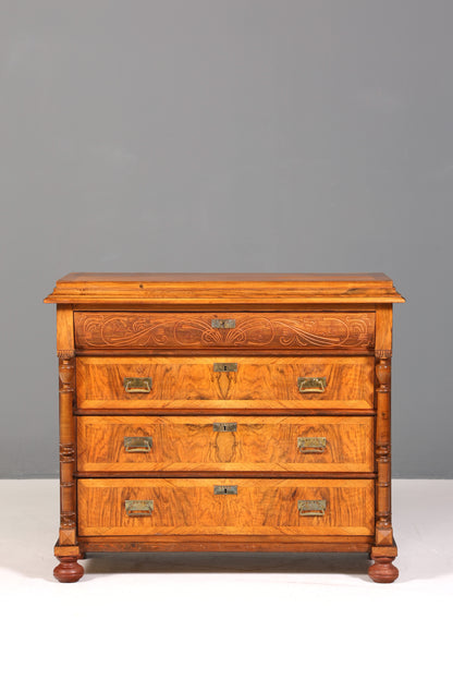 Traumhafte Gründerzeit Kommode Louis Philippe Nussbaum Schubladen Kommode Sideboard um 1880