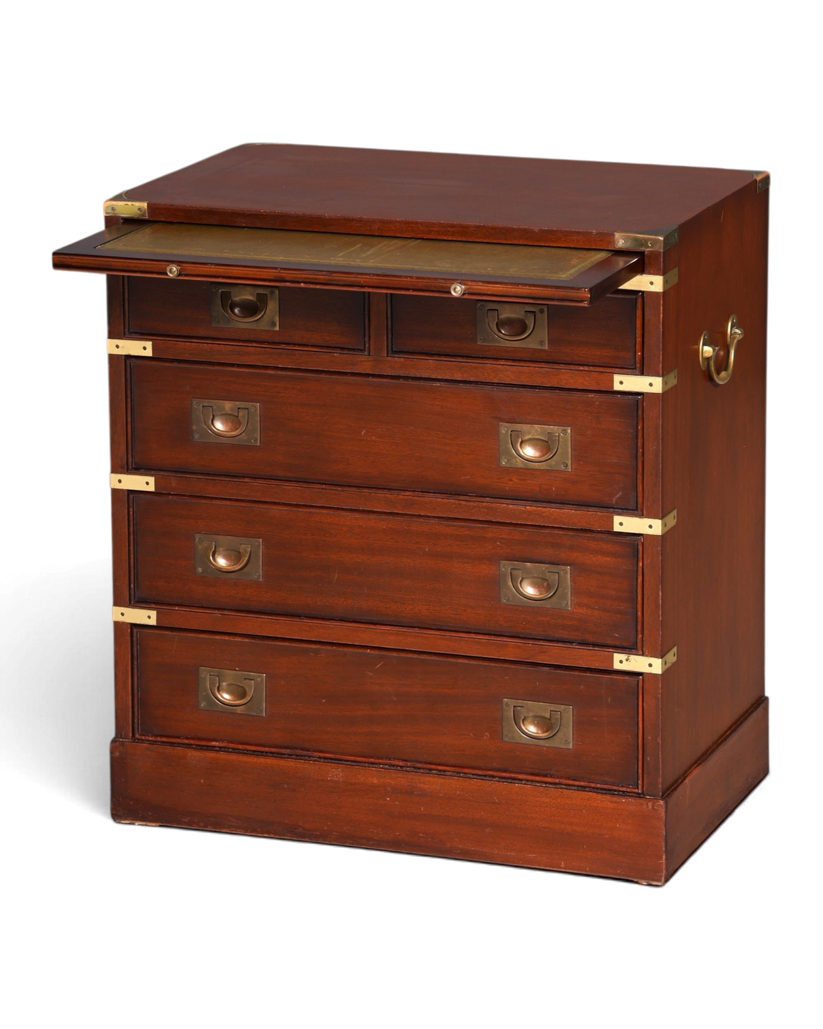 Hauptstadt Möblerei maritime Military Chest Kommode aus massivem Holz mit Messingbeschlägen und ausziehbarer Ablage