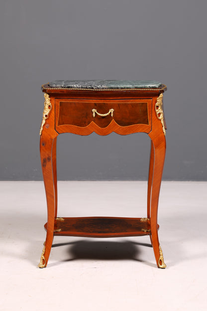Dreamy Louis XV side table, Baroque style, marble console table, chest of drawers, telephone table
