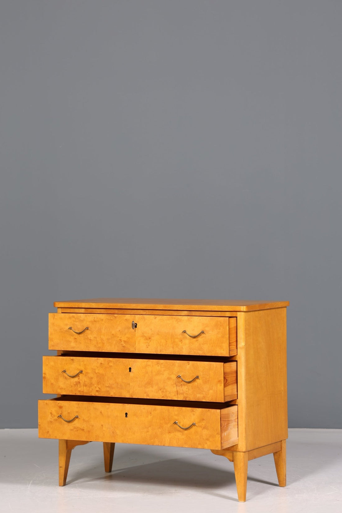 Simple Mid Century Chest of Drawers Vintage Sideboard Birch Laundry Chest 60s