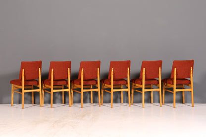 Elegant set of 6 mid-century dining chairs, vintage chair set, kitchen chairs, chair set, retro upholstered chairs, 1960s