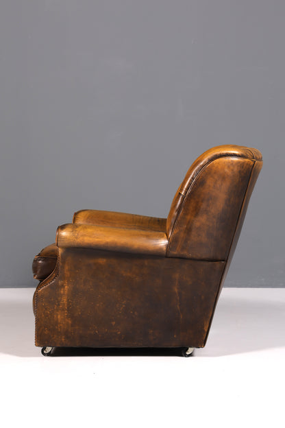 Stilvoller Original Chesterfield Sessel Englischer Armlehnsessel Englisch Herrensessel 1 von 2