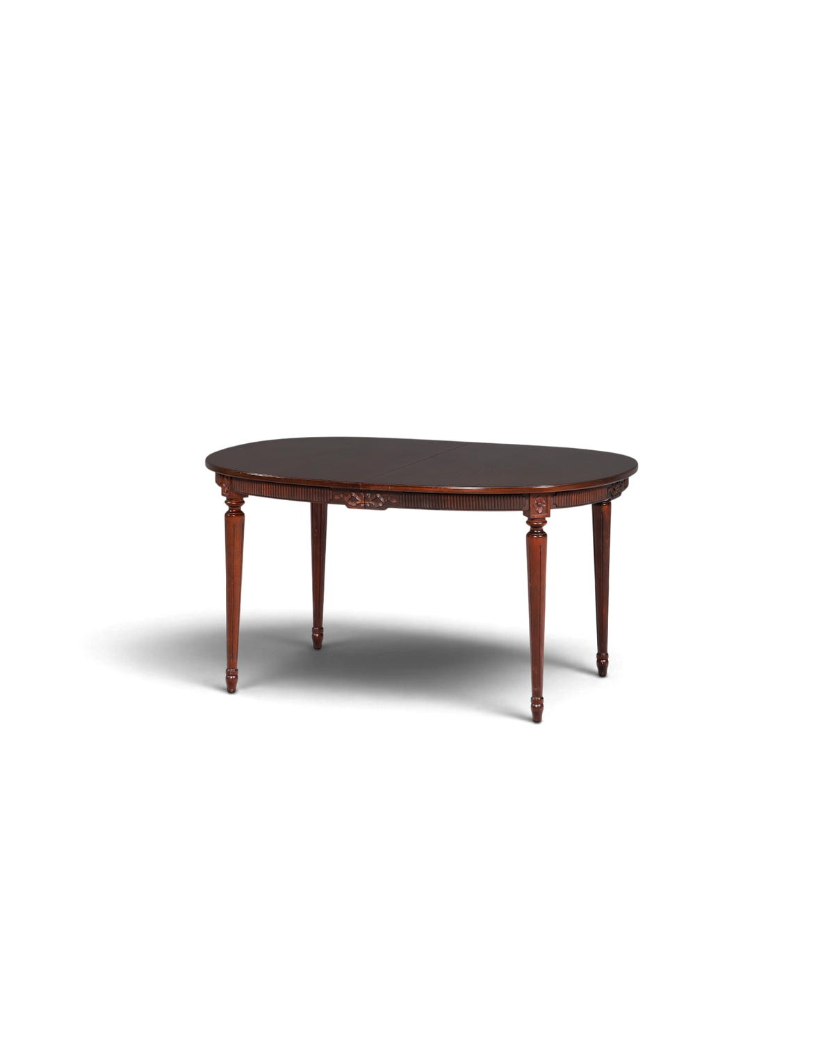 Hauptstadt Möblerei gustavian tarzı masif ahşap, oval, açılabilir antika yemek masası