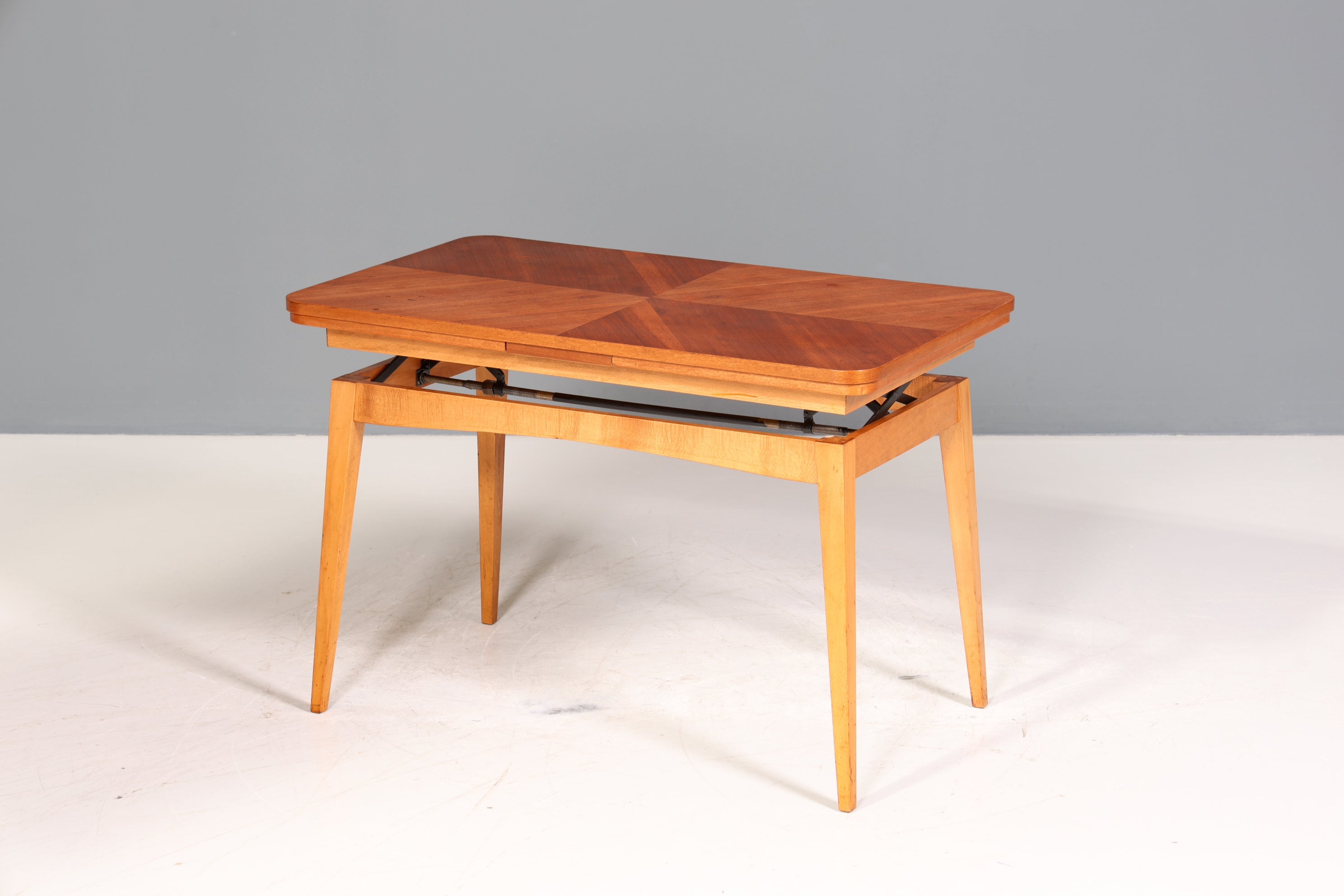 Wunderschöner Mid Century Tisch ausziehbar Retro Esstisch Vintage Küchentisch Höhenverstellbar