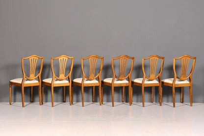 6x Traumhafte Stühle im Gustavianischen Stil Englisch Küchenstühle Antik Stil Esszimmer Stuhl Set