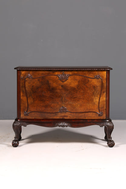 Wunderschöner Chippendale Schrank Barock Stil Klappschrank Kommode Truhe Antik Massivholz