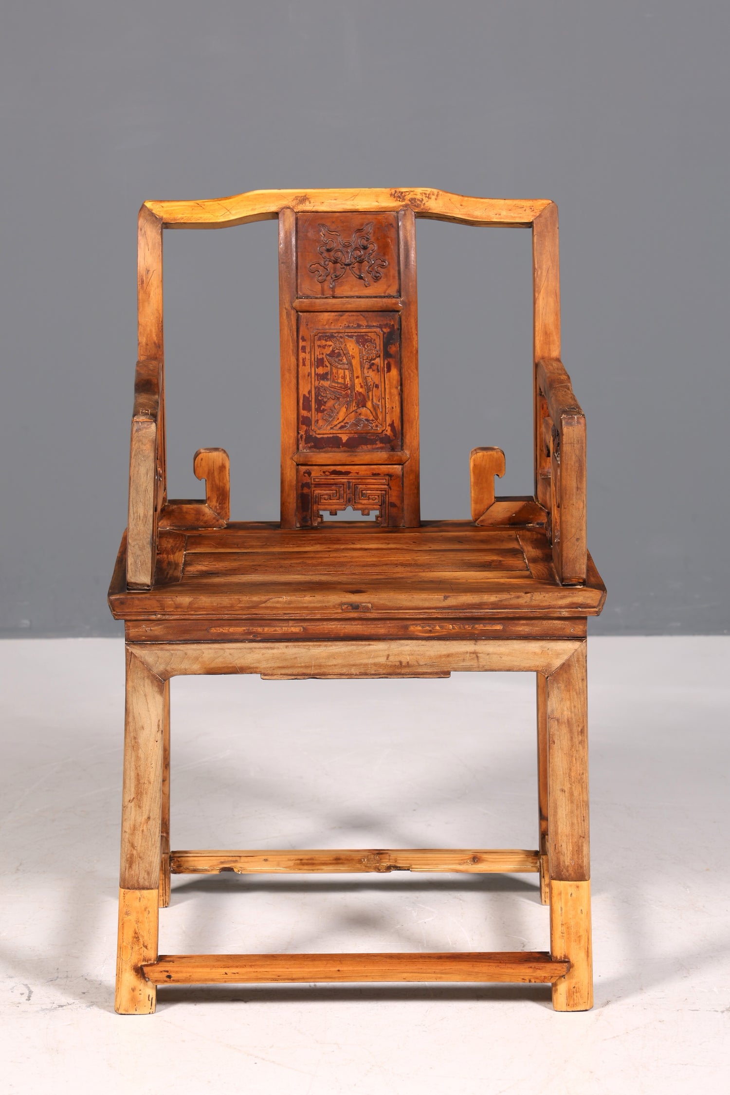 Wunderschöner Chinesischer Armlehnstuhl Stuhl China Ming Stil Qing Dynastie Holzstuhl Antik Asiatischer Sekretär Stuhl