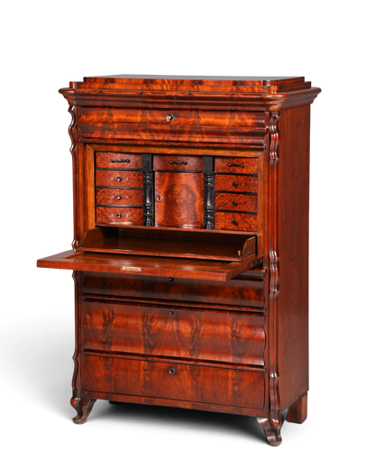 Wunderschöner Louis Philippe Sekretär Vertiko Highboard Schreibsekretär Biedermeier Massivholz um 1880