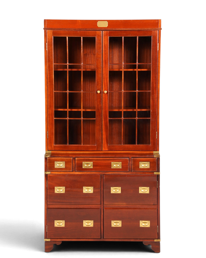 Wunderschöner Maritimer Vitrinenschrank Englischer Schrank echt Holz Bibliothek Englische Anrichte