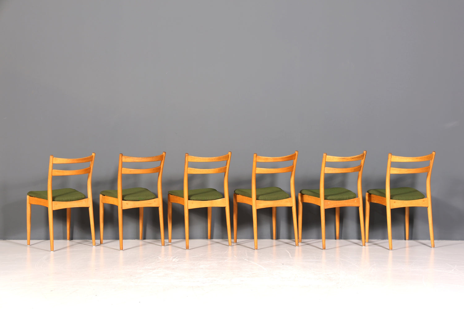 6x Schlichte Mid Century Stühle Retro Stuhlset Danish Design Küchenstühle Esszimmer Stühle