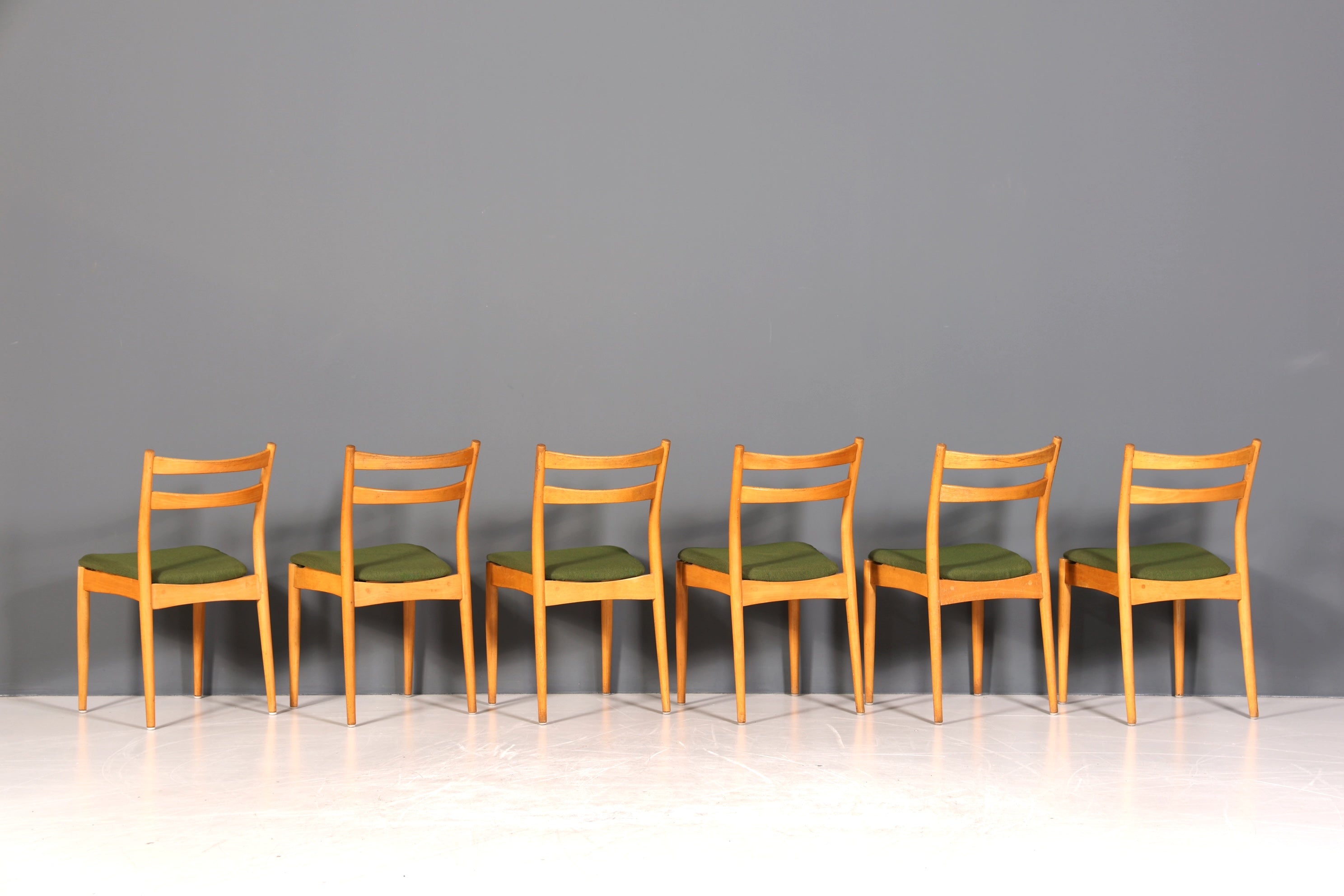 6x Schlichte Mid Century Stühle Retro Stuhlset Danish Design Küchenstühle Esszimmer Stühle
