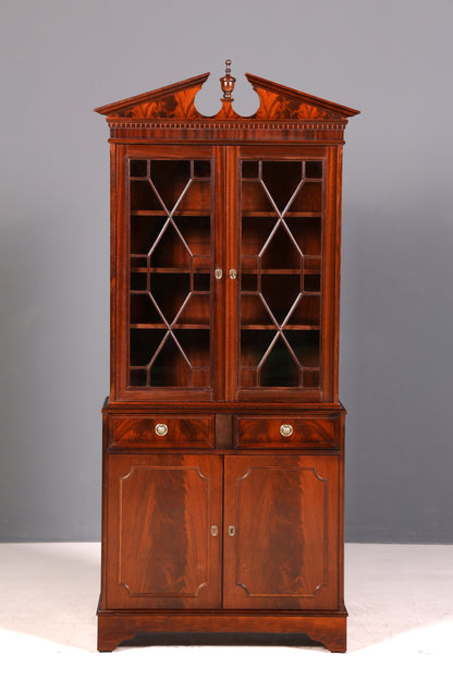Stilvolle Englische Vitrine Bibliothek Bücherschrank UK Buffet Glasvitrine Schrank