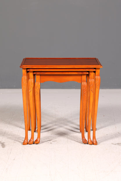 Wunderschöner Chippendale 3er Satz Beistelltisch Set Barock Stil Ablagetisch Set Tisch Set Antik Vintage