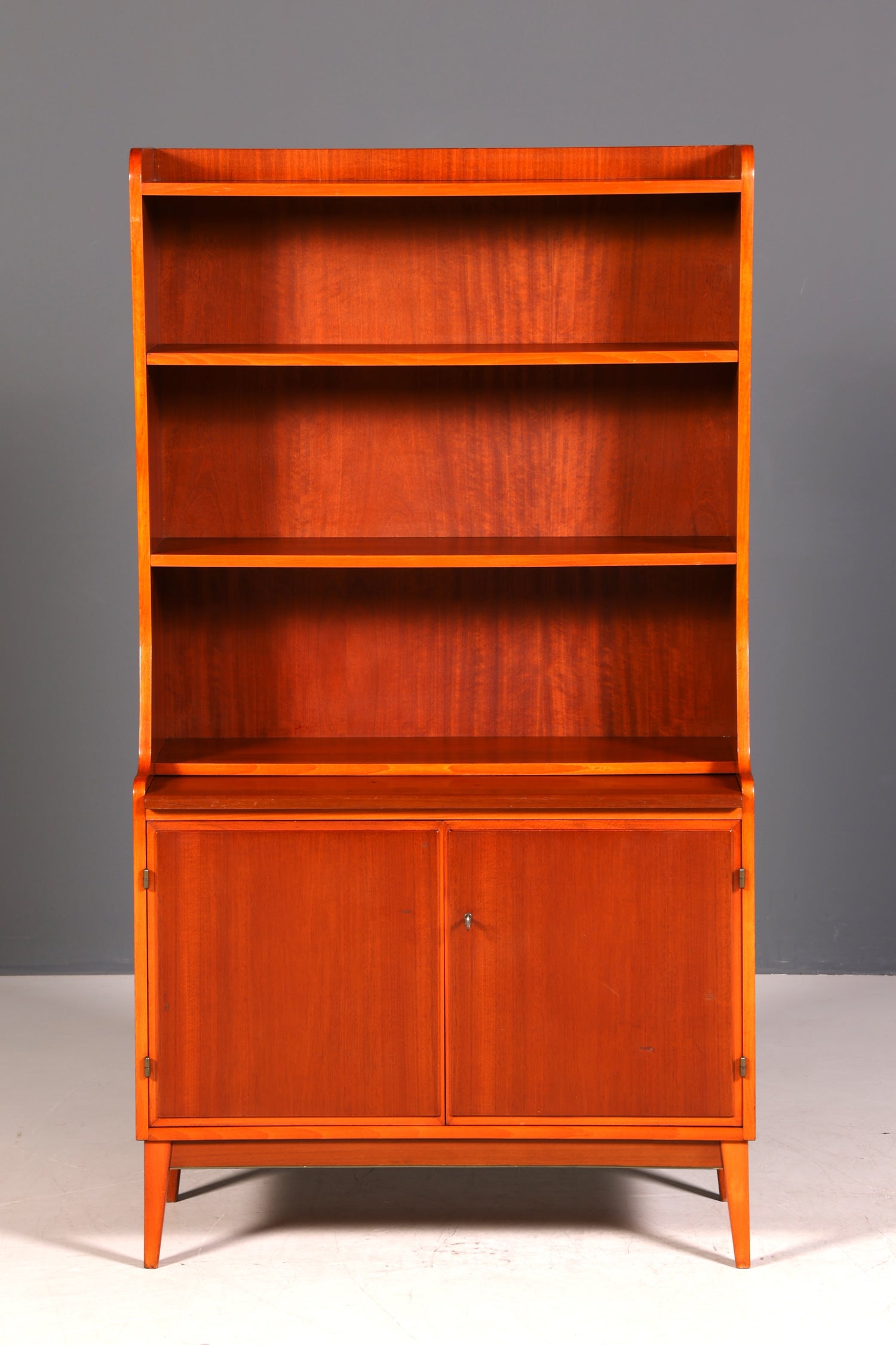 Wunderschöner Mid Century Schrank Bücherregal Vintage Sekretär Highboard Holz Regal