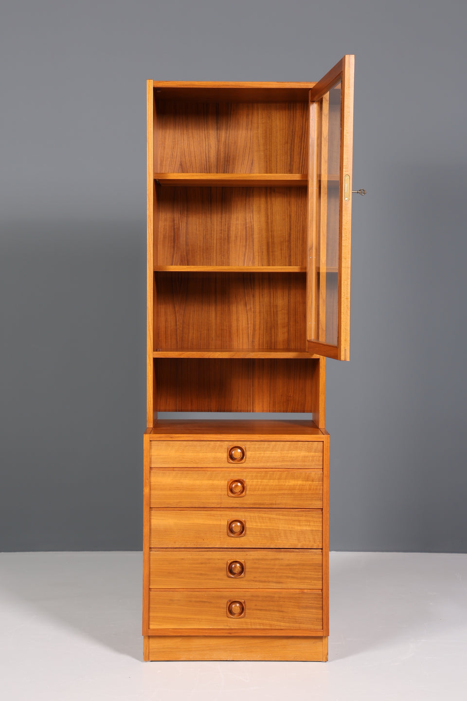 Mid Century Børge Morgensen Regal Vitrine Teak Bücherschrank