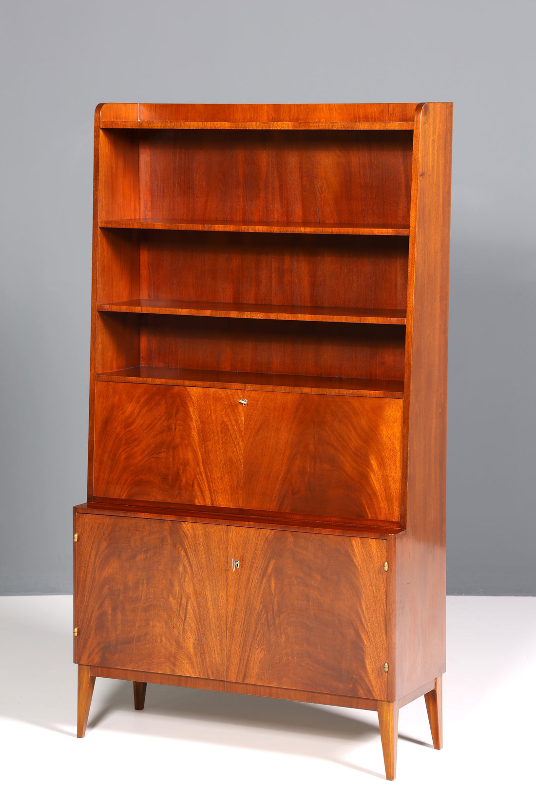 F184 Finish Wunderschöner Mid Century Schrank Bücherregal Vintage Sekretär Highboard Holz Regal