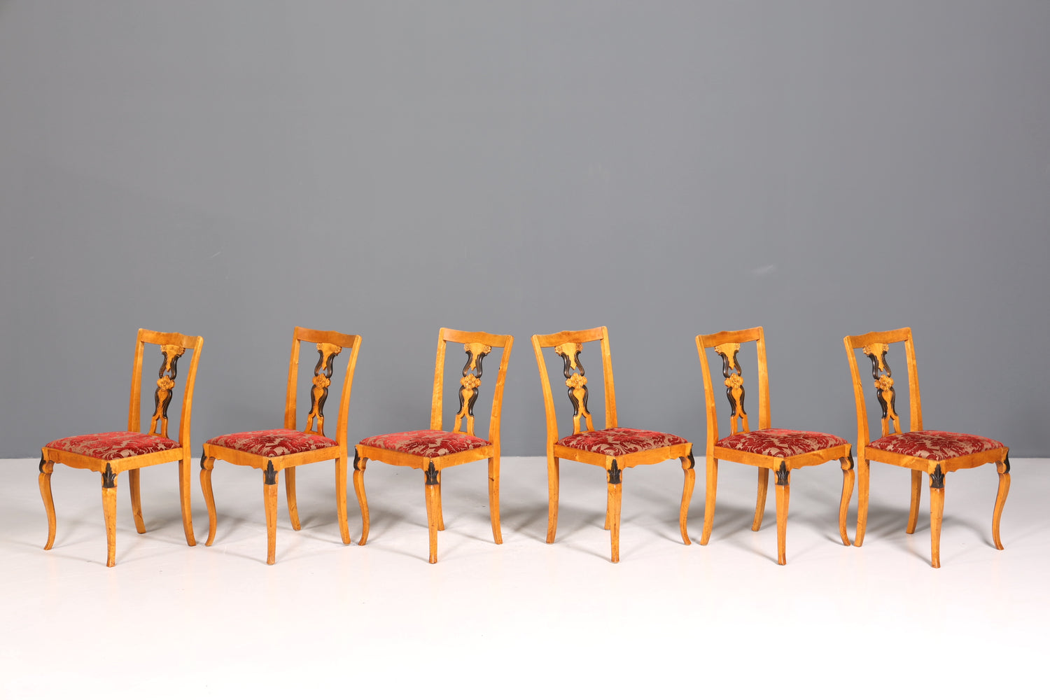 6x Traumhafte Stühle im Biedermeier Stil Antik Stuhl Set Jugendstil Küchenstühle Esszimmer Stühle