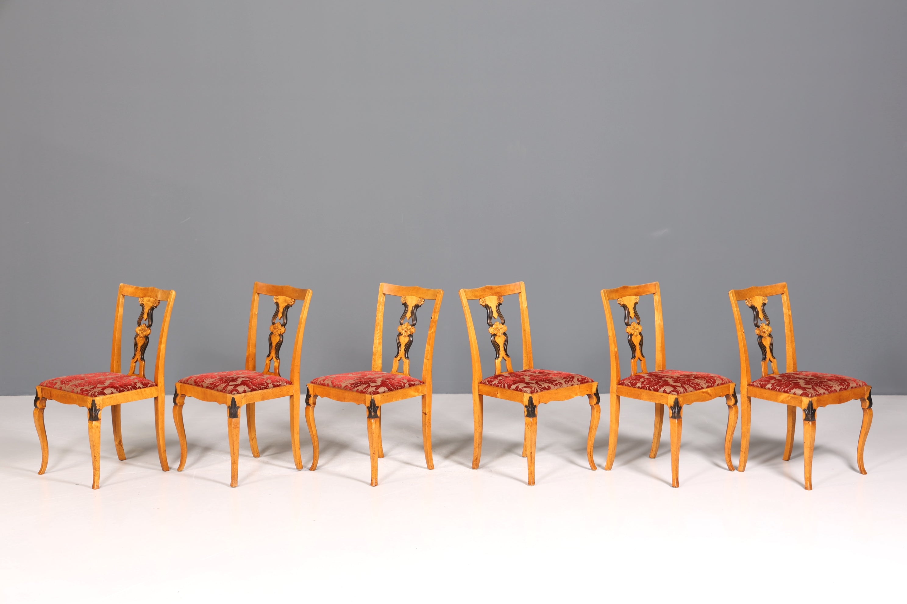 6x Traumhafte Stühle im Biedermeier Stil Antik Stuhl Set Jugendstil Küchenstühle Esszimmer Stühle