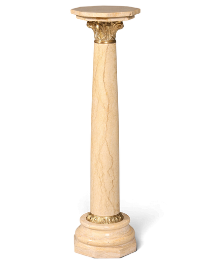 Wunderschöne Barock Stil Säule Louis XV Marmor Blumensäule Naturstein Beige Sockel Ablage 2 von 2