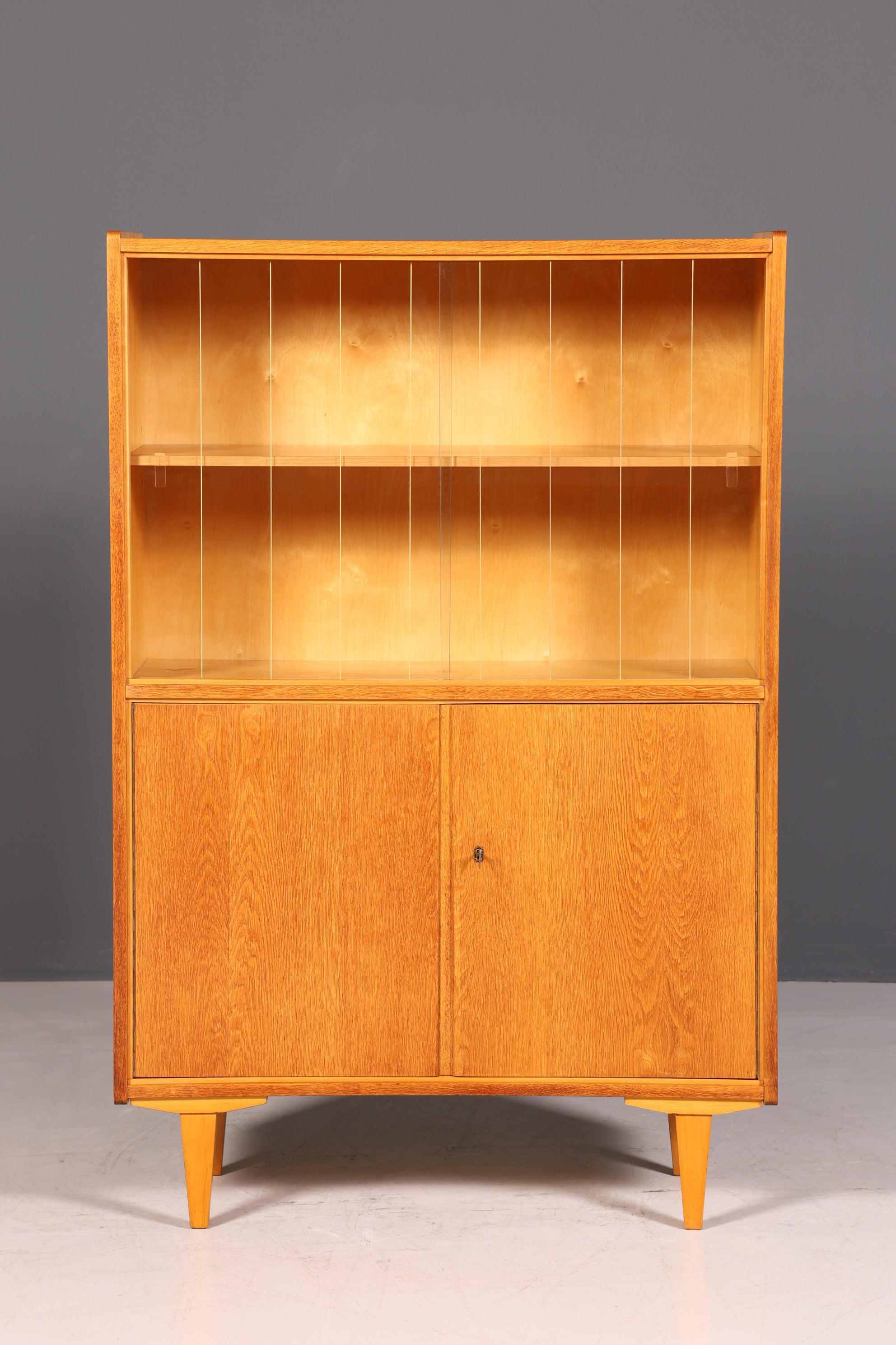 Wunderschöne Mid Century Vitrine Retro Regal Vintage Bücherregal Schrank VEB
