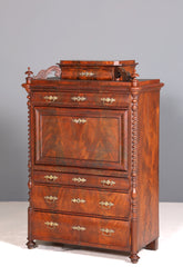 Edler Louis Philippe Sekretär Antik Biedermeier Vertiko Highboard Antik Schreibtisch Kommode