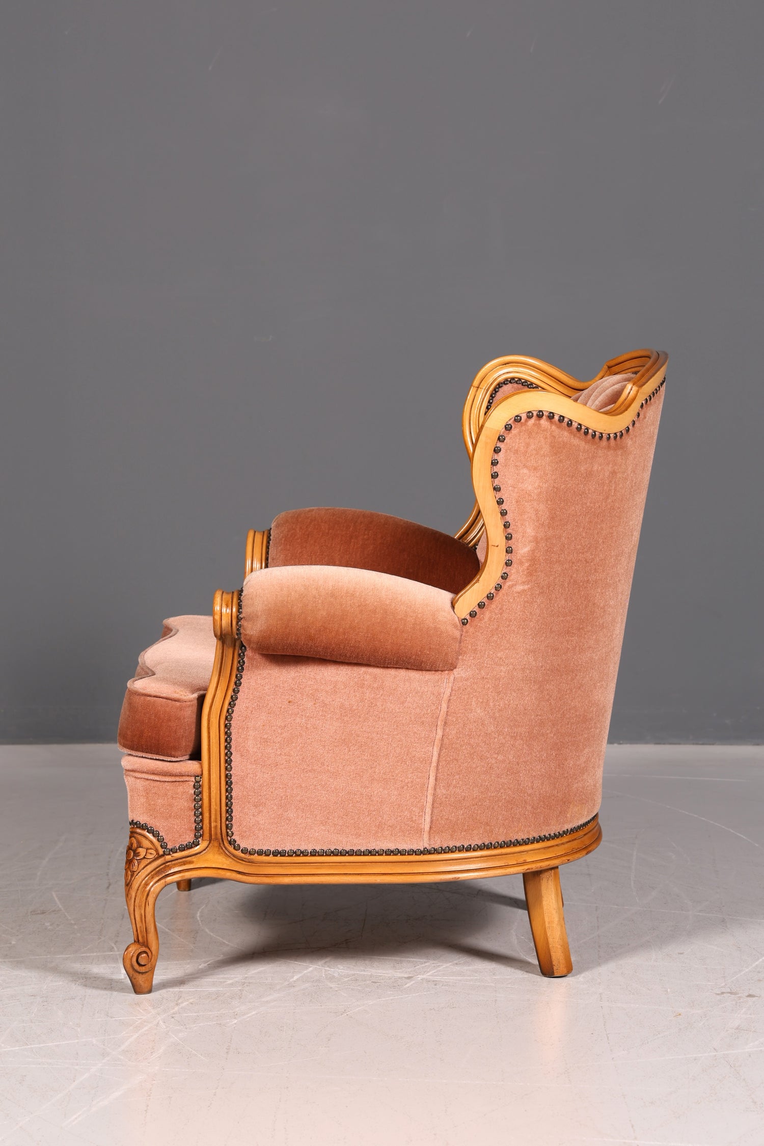 Edler Chippendale Armlehnsessel Barock Stil Samt Stoff Sessel Armchair Rococo Antik 1 von 4