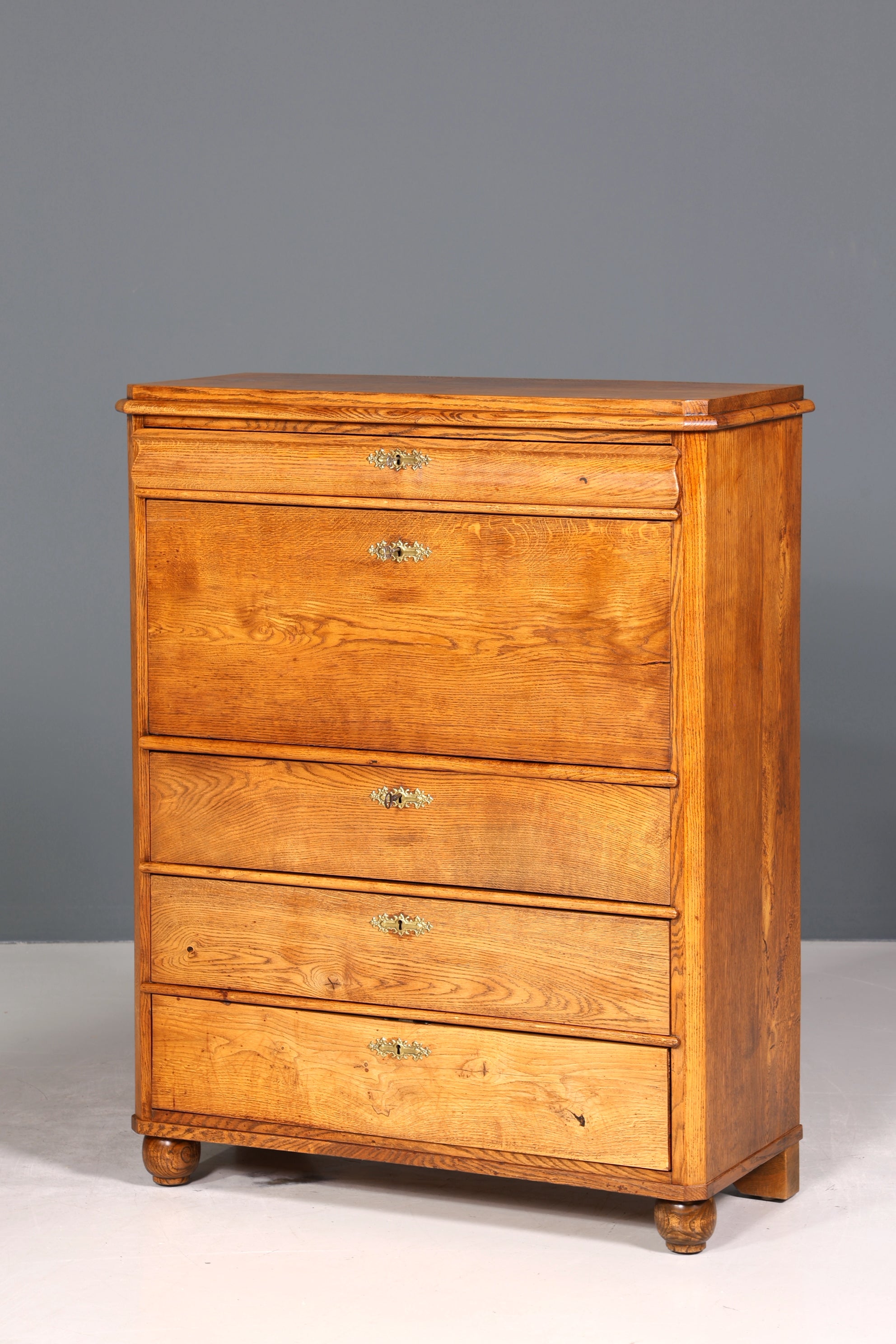Stilvoller Biedermeier Sekretär Vertiko Louis Philippe Highboard Kommode Schubladenkommode