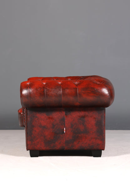 F955 Finish cm Stilvoller Original Chesterfield Sessel Englischer Armlehnsessel Englisch Herrensessel