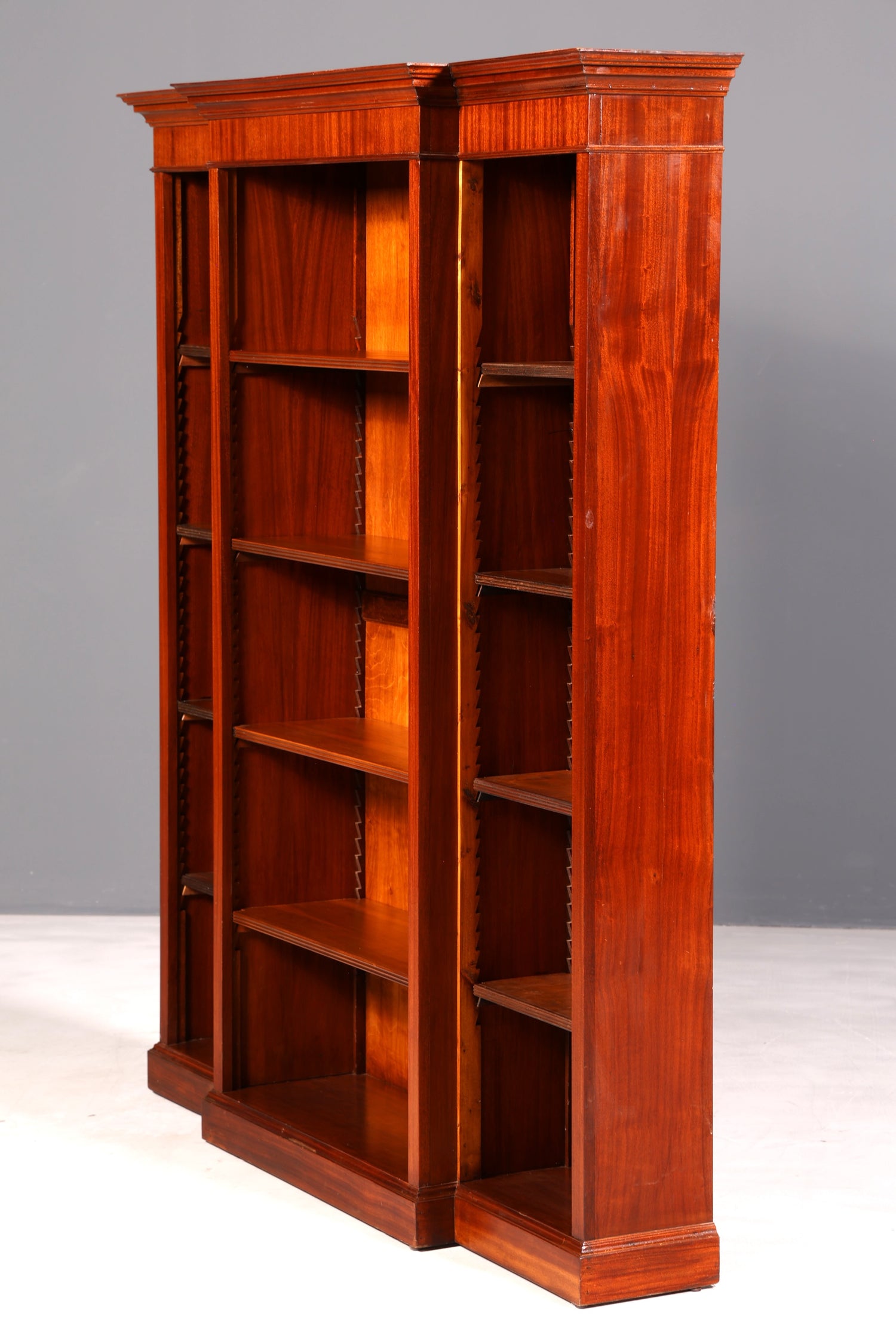 Beautiful XXL English Bookcase Antique Shelving Unit Freestanding Bookcase Bookshelf Book Storage Real Wood