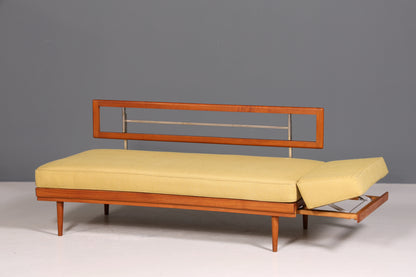 Seltenes Original Knoll Antimott Sofa Mid Century Couch Daybed Teak Holz 3-Sitzer Sofa Schlafsofa