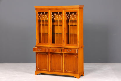 F946 Finish Wunderschöne Englische Vitrine Bücherschrank Buffet Antik Stil Englisch Eibe Glasvitrine Bibliothek