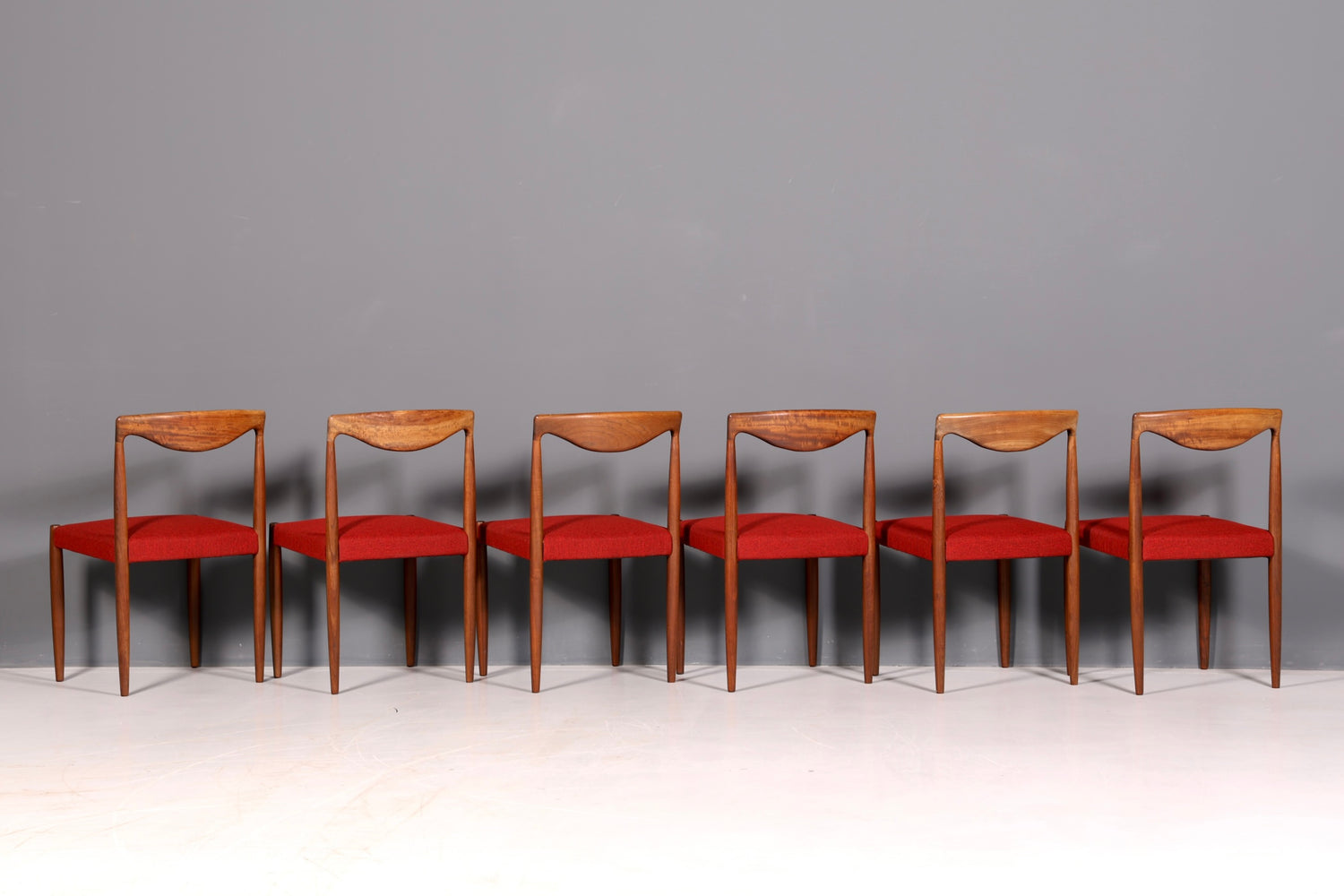 6x Mid Century Stühle Bambi Serie Rolf Rastad Adolf Relling Gustav Bahus Danish Design Stuhl Vintage Designer