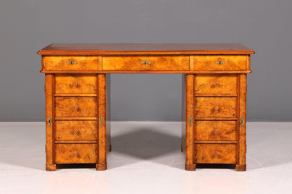 Wunderschöner Art Deco Schreibtisch Nussbaum Antik Massiv Holz Bürotisch Office Table Vintage