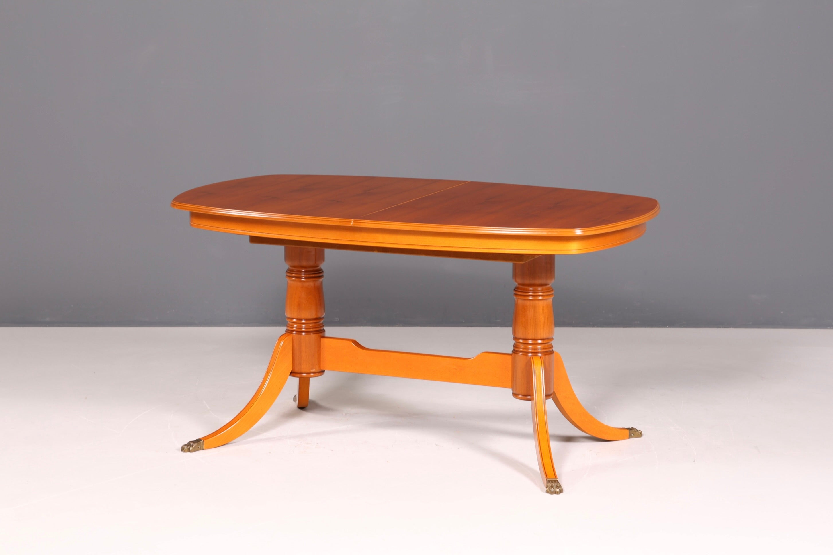 G092 Finish cm Wunderschöner Englischer Tisch ausziehbarer Esstisch Antik Stil 60s Küchentisch Eibe