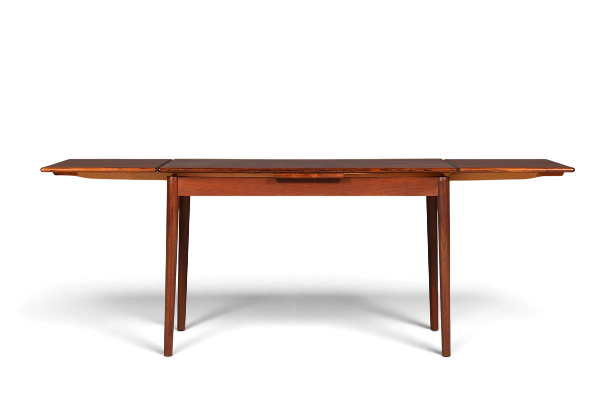 Hauptstadt Möblerei Mid Century Esstisch aus Palisander Holz mit Ausziehfunktion im Vintage Design
