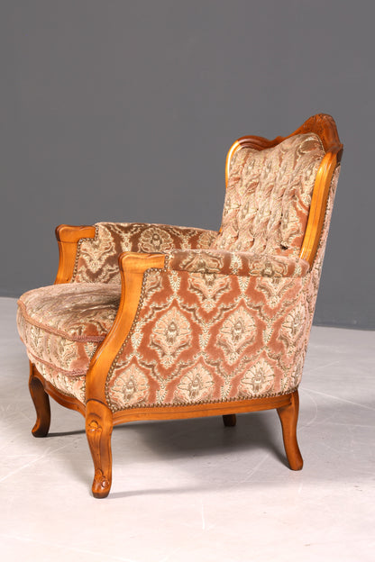 Edler Chippendale Armlehnsessel Barock Stil Sessel Armchair Samt Stoff Sessel 2 von 2