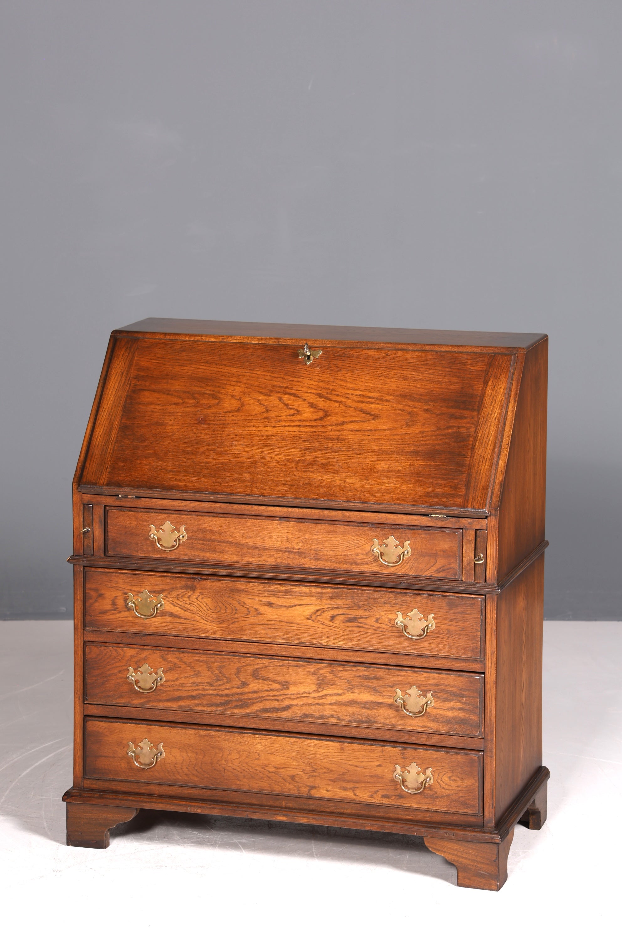 Edler Englischer Sekretär Eiche Holz Reprodux Bürotisch Bevan Funnell Office Table Schreibkommode