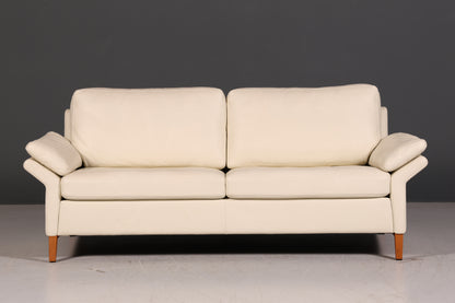 Wunderschönes Original Rolf Benz Sofa Modell 3300 Creme Echtleder 2-Sitzer Couch Designer Ledersofa