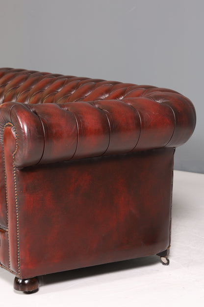 Stilvolles Original Chesterfield Sofa 3-Sitzer Couch Oxblood England Polstersofa