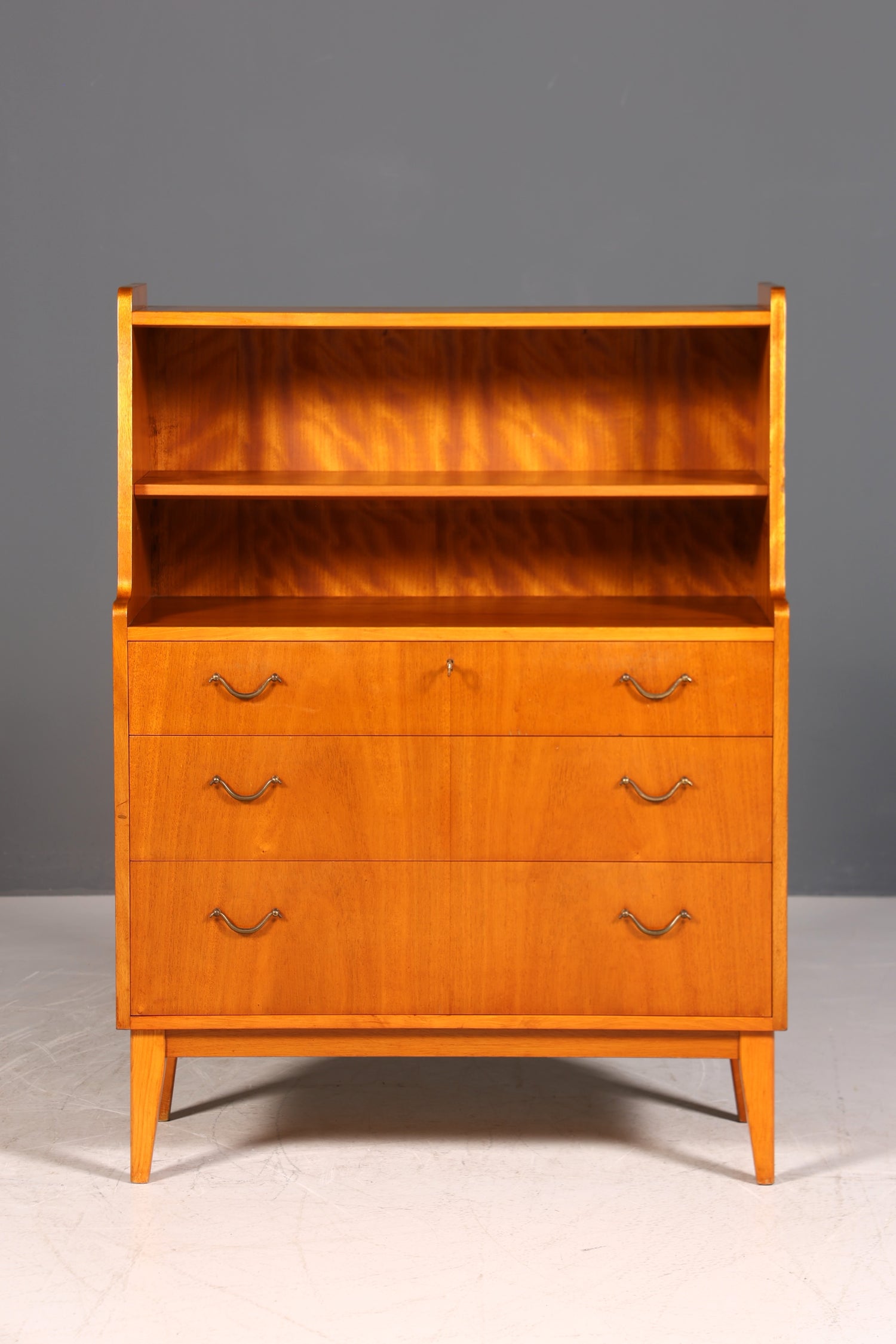 Wunderschönes Mid Century Regal Vintage Kommode Danish Design Highboard Bücherregal Holz Schrank