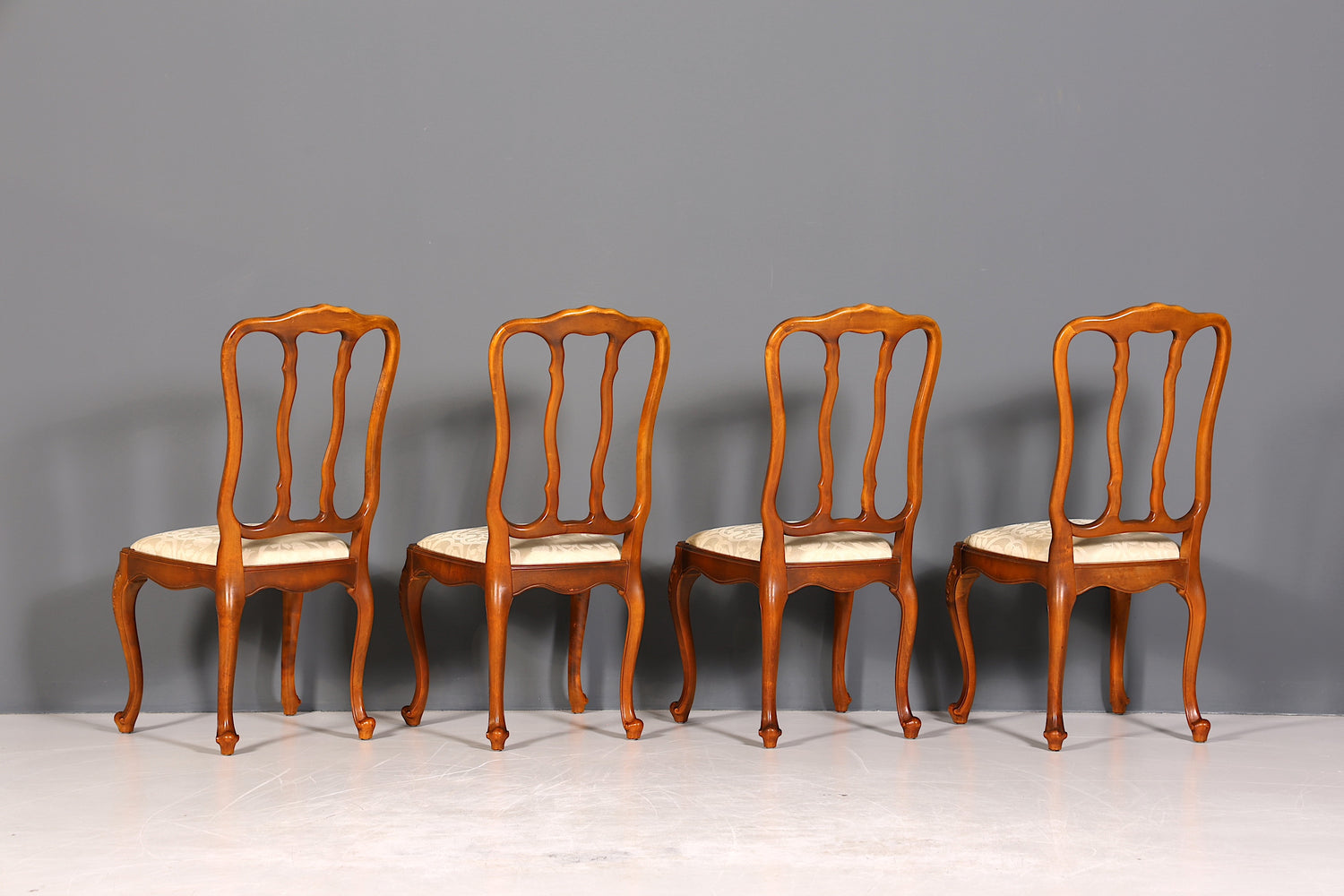 4x Traumhafte Chippendale Stühle Barock Stil Stuhlset Polsterstuhl Set Küchenstühle Esszimmer Stühle