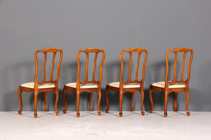 4x Traumhafte Chippendale Stühle Barock Stil Stuhlset Polsterstuhl Set Küchenstühle Esszimmer Stühle