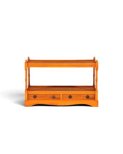 Hauptstadt Möblerei englischer Couchtisch aus Eibenholz im Regency-Stil mit zwei Schubladen und Ablagefläche