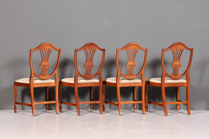 Noble Set of 4 English Chairs Hepplewhite Style Dining Chairs Antique Dining Chairs Kitchen Chairs Chair Set Vintage