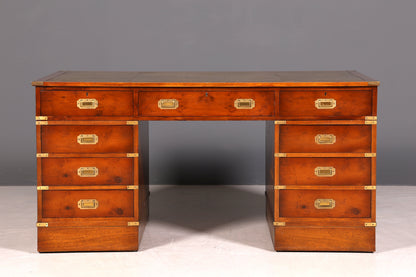 Wunderschöner Maritimer Schreibtisch Englischer Military Chest Bürotisch Office Table