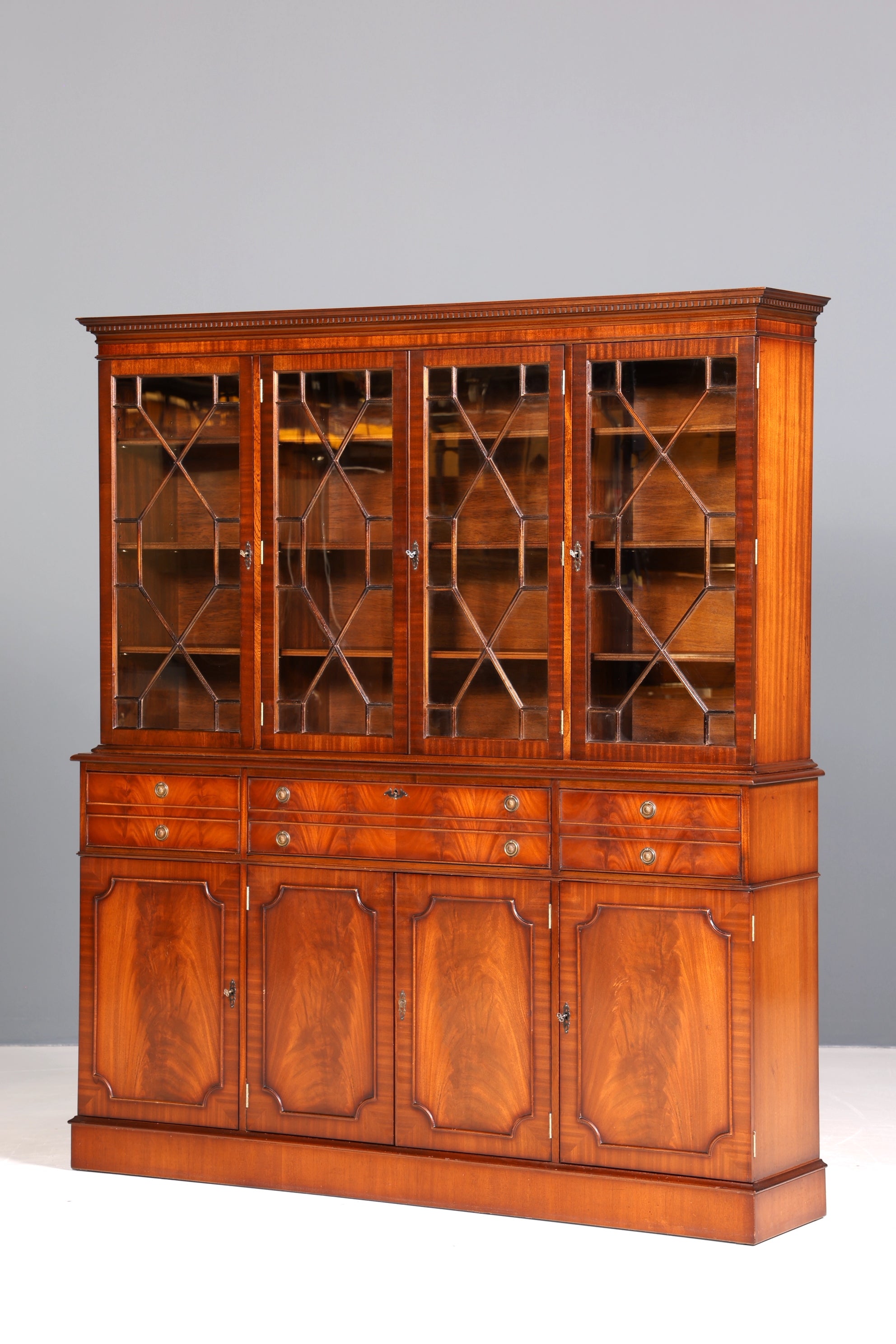 Wunderschöne Englische Vitrine echt Holz Sekretär Bibliothek UK Bücherschrank Englisch Regal Buffet