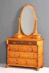 Stilvolle Gründerzeit Kommode Antik Louis Philippe Sideboard mit Spiegel Flurkommode