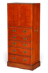 Hauptstadt Möblerei Vertiko Schrank im Military-Chest-Stil aus Echtholz mit Messingbeschlägen und Schubladen
