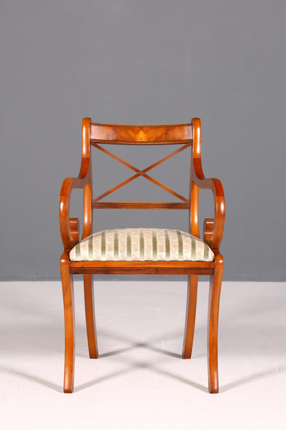 Wunderschöner Englischer Stuhl UK Armlehnstuhl Antik Stil Regency Sekretär Stuhl Eibe Polsterstuhl 1 von 2