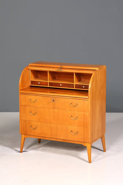 Wunderschöner Mid Century Rollladen Sekretär echt Holz Büro Schrank Vintage Schreibkommode